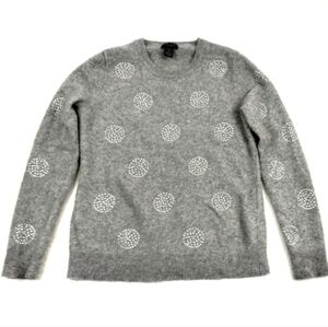 Only Mine Girl's 100% Cashmere Sweater Grey Rhinestone Sparkle Size XL Soft Crew